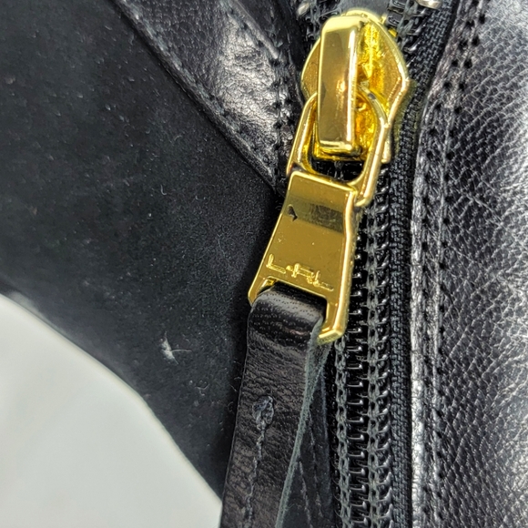 Lauren Ralph Lauren Black Leather Booties Size 9B #1293 - Picture 4 of 10